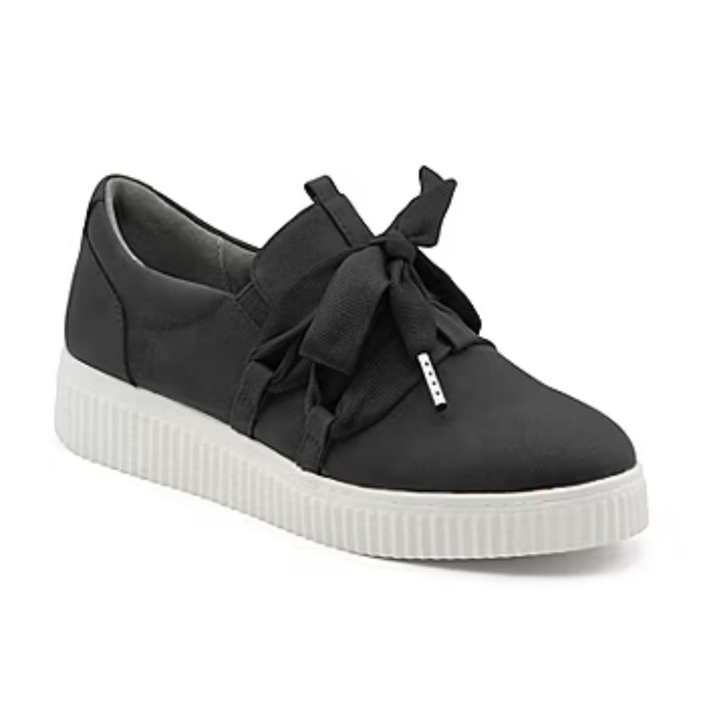 Adrienne Vittadini Nacht Womens Sneakers Size 9 Black Casual Comfort Slip On